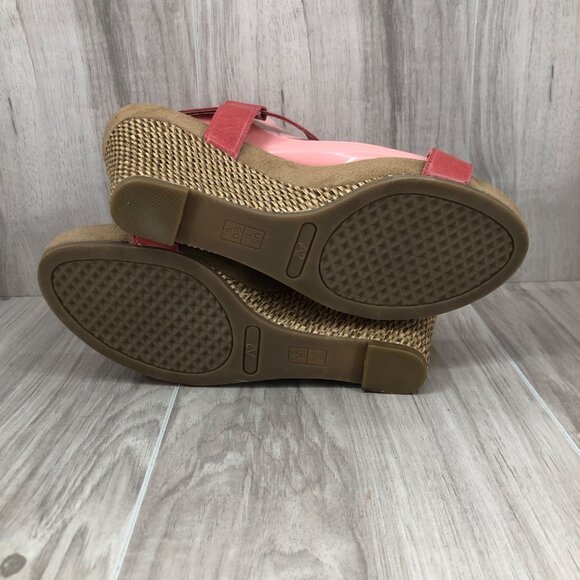 Aerosoles A2 Wedge Sandals 8M Plush Nite Dull Matte Red Buckle Strap Shoes - Picture 8 of 11